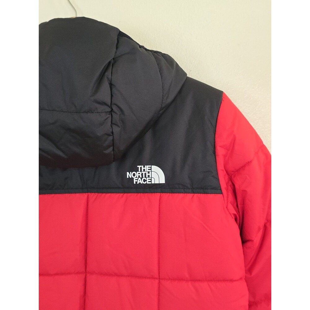The North Face Perrito Reversible Jacket Red Black Plaid Hooded Boys L 14/16 - Picture 10 of 15